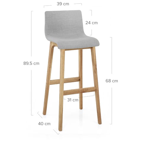 Drift Oak & Light Grey Fabric Stool