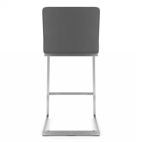 Ace Brushed Steel Stool Grey