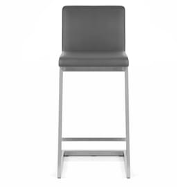 Ace Brushed Steel Stool Grey