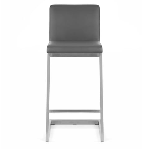 Ace Brushed Steel Stool Grey