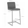 Ace Brushed Steel Stool Grey