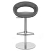 Real Leather Crescent Bar Stool Grey