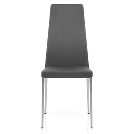 Faith Brushed Chair Grey Faux Leather
