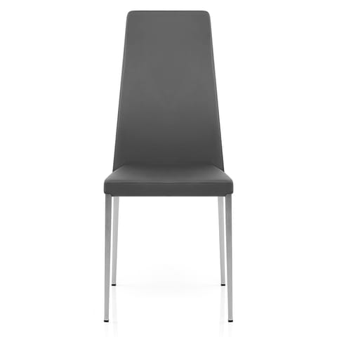 Faith Brushed Chair Grey Faux Leather