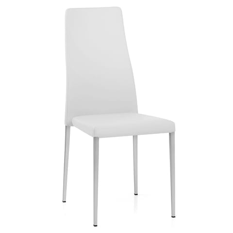 Faith Brushed Chair White Faux Leather