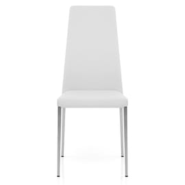 Faith Brushed Chair White Faux Leather