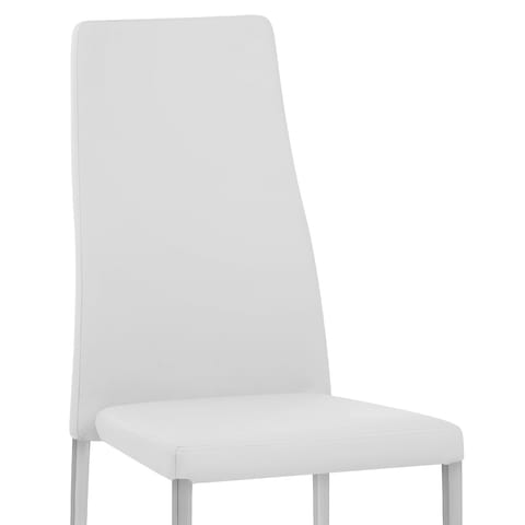 Faith Brushed Chair White Faux Leather