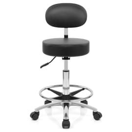 Swivel Stool With Back Black