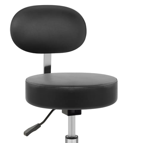 Swivel Stool With Back Black