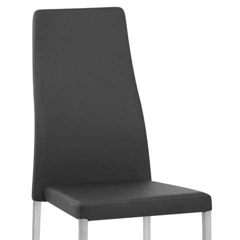 Faith Brushed Chair Black Faux Leather