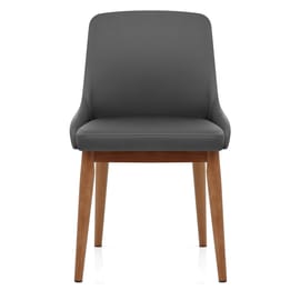 Jersey Chair Walnut & Grey Faux Leather