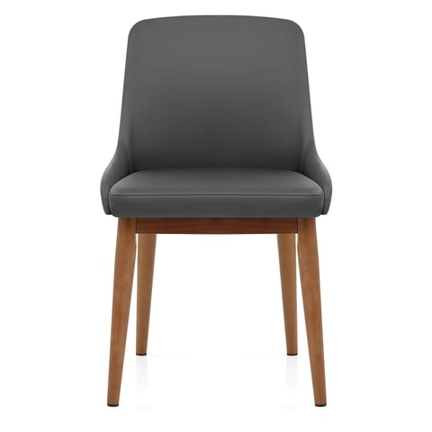 Jersey Chair Walnut & Grey Faux Leather
