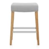 Audley Oak Bar Stool Grey Fabric