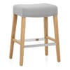 Audley Oak Bar Stool Grey Fabric