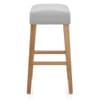 Audley Oak Bar Stool Grey Fabric