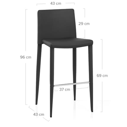 Healey Kitchen Stool Black Dimensions