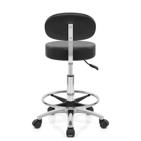 Swivel Stool With Back Black