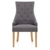 Ascot Oak Dining Chair Charcoal Fabric