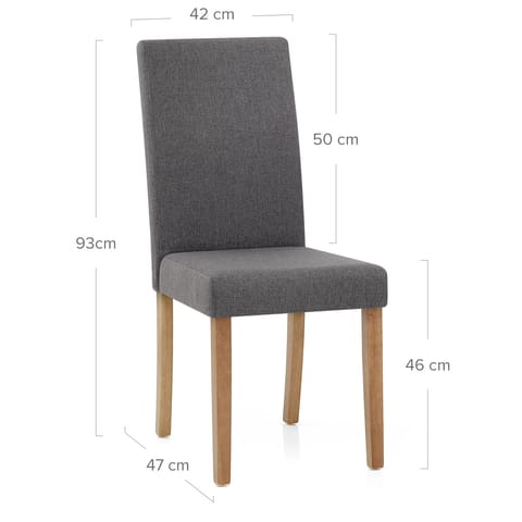 Columbus Oak Dining Chair Charcoal