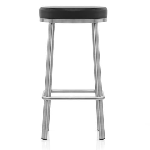 Vision Brushed Steel Stool Black