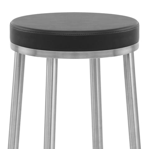 Vision Brushed Steel Stool Black