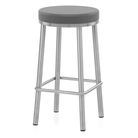 Vision Brushed Steel Stool Grey