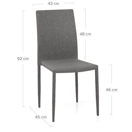 Joshua Dining Chair Light Grey Fabric Dimensions