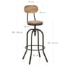 Vintage Swivel Stool Light Wood