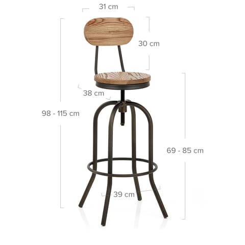 Vintage Swivel Stool Light Wood