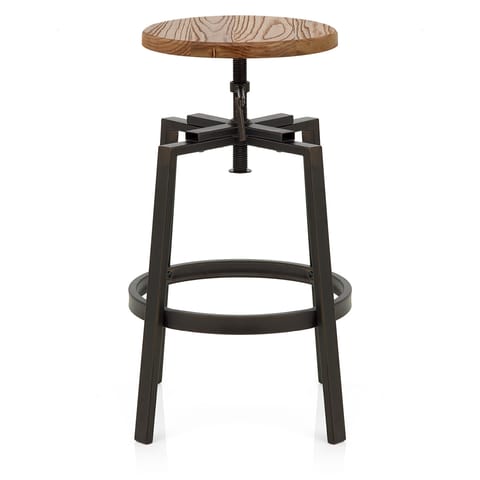 Industrial Turner Stool Light Wood