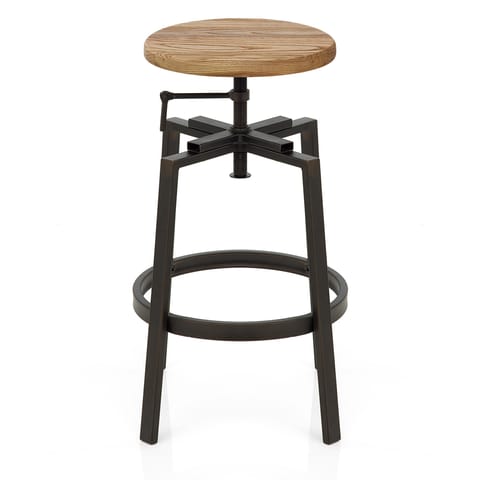 Industrial Turner Stool Light Wood
