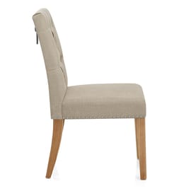 Barrington Oak Dining Chair Cream Fabric