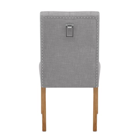 Barrington Oak Dining Chair Grey Fabric