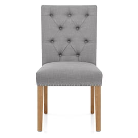 Barrington Oak Dining Chair Grey Fabric