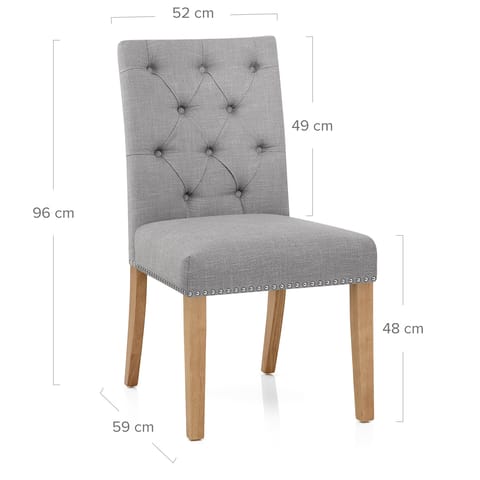 Barrington Oak Dining Chair Grey Fabric