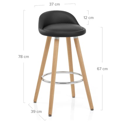 Jive Wooden Stool Black Dimensions