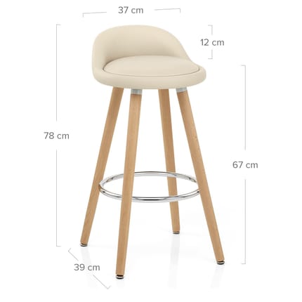 Jive Wooden Stool Cream Dimensions