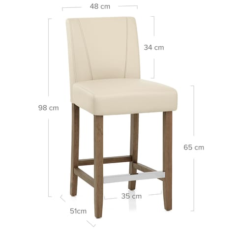 Chartwell Stool Cream Faux Leather