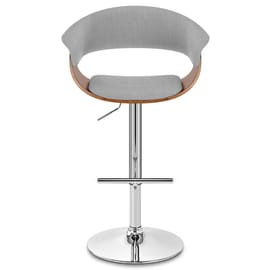 Grafton Stool Walnut & Grey Fabric