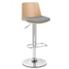 Crest Oak Stool Grey Fabric