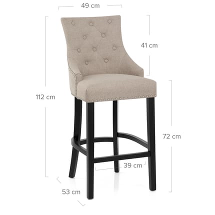 Ascot Bar Stool Tweed Fabric Dimensions