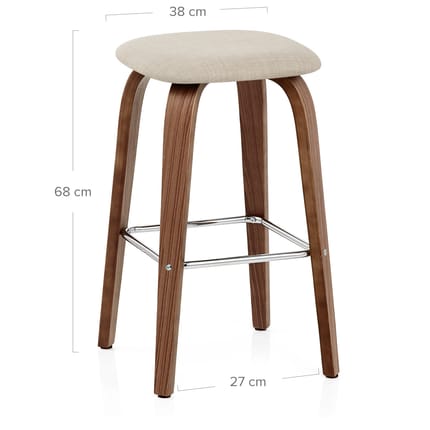 Stockholm Bar Stool Beige Dimensions