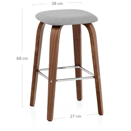 Stockholm Bar Stool Grey Dimensions