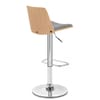 Crest Oak Stool Grey Fabric