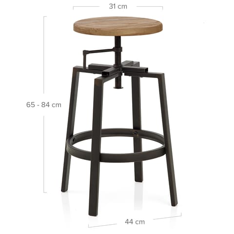 Industrial Turner Stool Light Wood