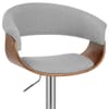 Grafton Stool Walnut & Grey Fabric