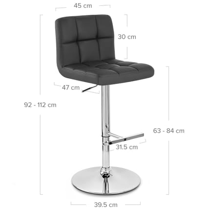 Grid Bar Stool Black Dimensions