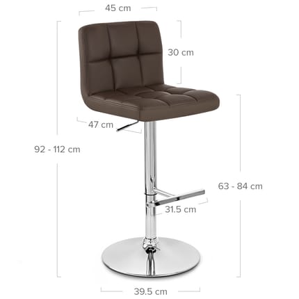 Grid Bar Stool Brown Dimensions