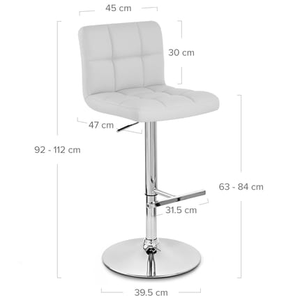 Grid Bar Stool White Dimensions