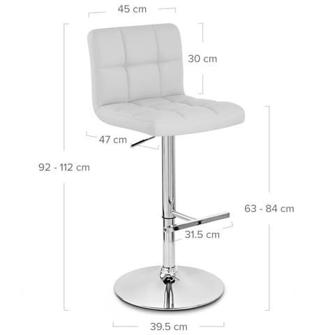 Grid Bar Stool White